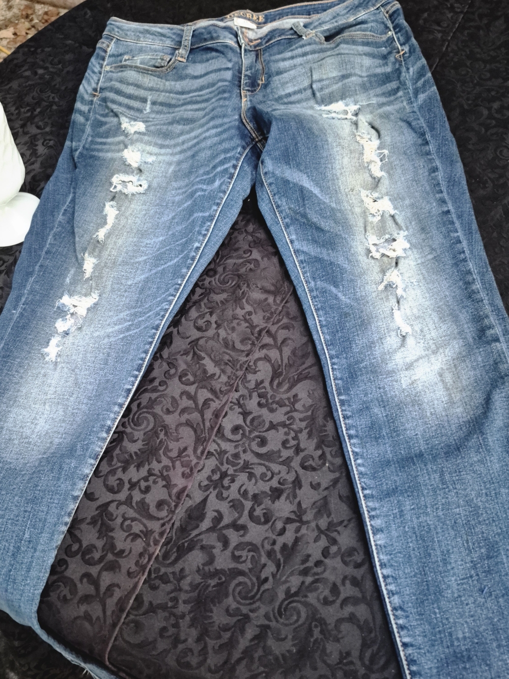 Decree Women's Distressed Blue Skinny Jeans